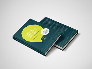 Dvi mokslo monografijos „Machine Translation and Society. The Case of Lithuania“ nufotografuotos sudėtos viena ant kitos prakeičiant nugarėles, kad būtų matomas ir priekinio viršelio ir galinio viršelio vaizdas.