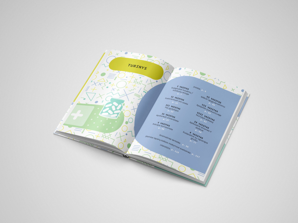 Atversta knyga "Tavo ispanų kalbos vaistinelė. Tu botiquín del español", matosi knygos turinys